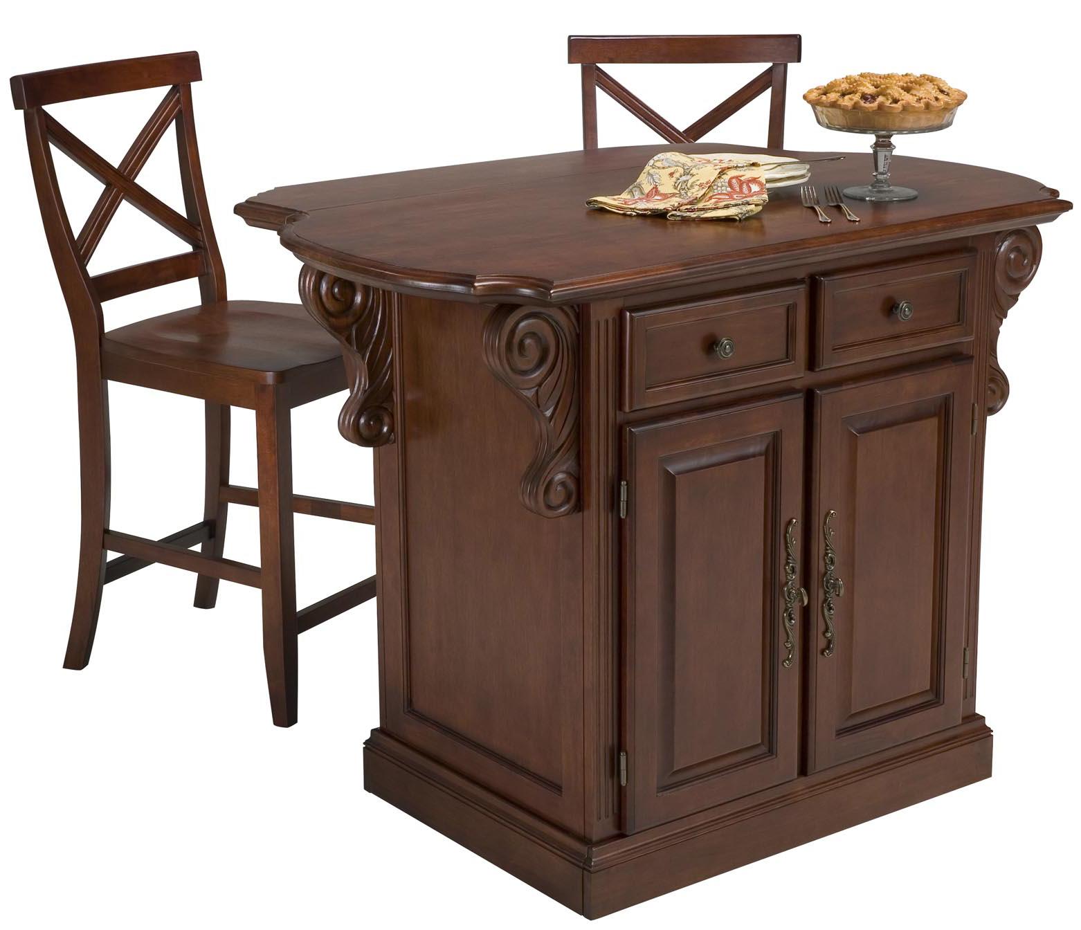 Home Styles Traditions Kitchen Island w/ Breakfast Bar AHFA Dining
